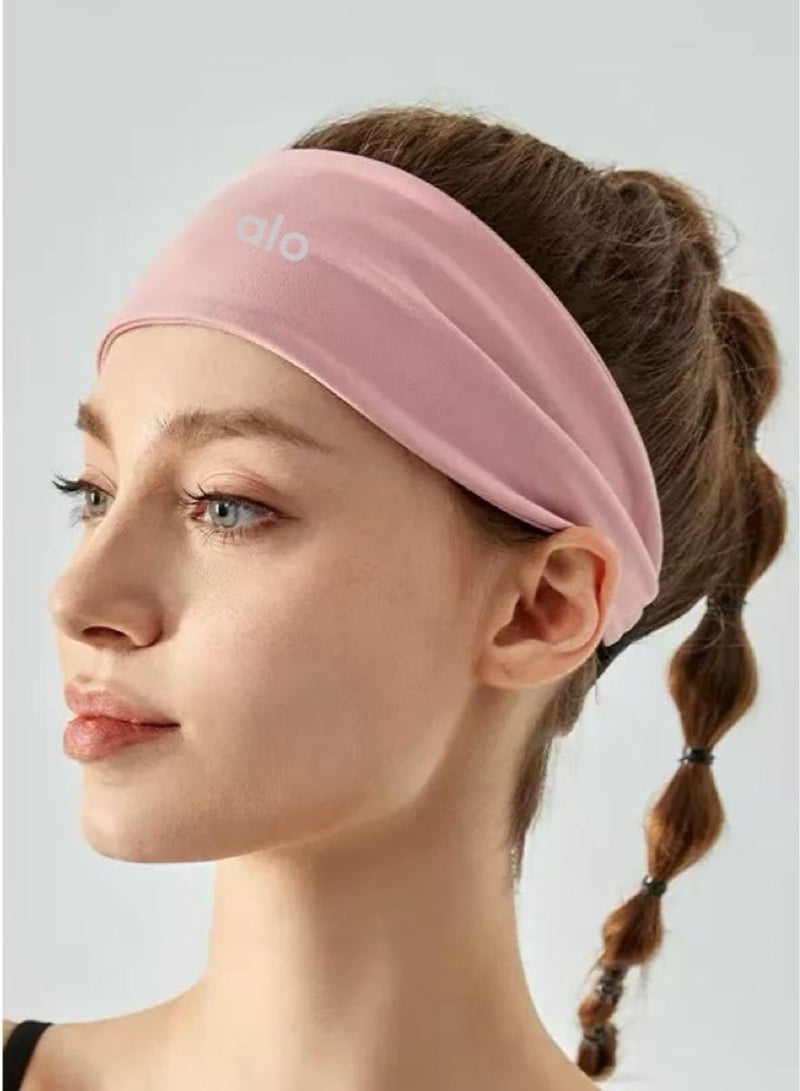 ألو Alo Pink High Performance Headband - نسيج يمتص الرطوبة ، يناسب المرنة ، شعار الحد الأدنى ، مريح مضاد للانزلاق ، إكسسوارات الشعر الرياضية واليومية العادية - Image 3
